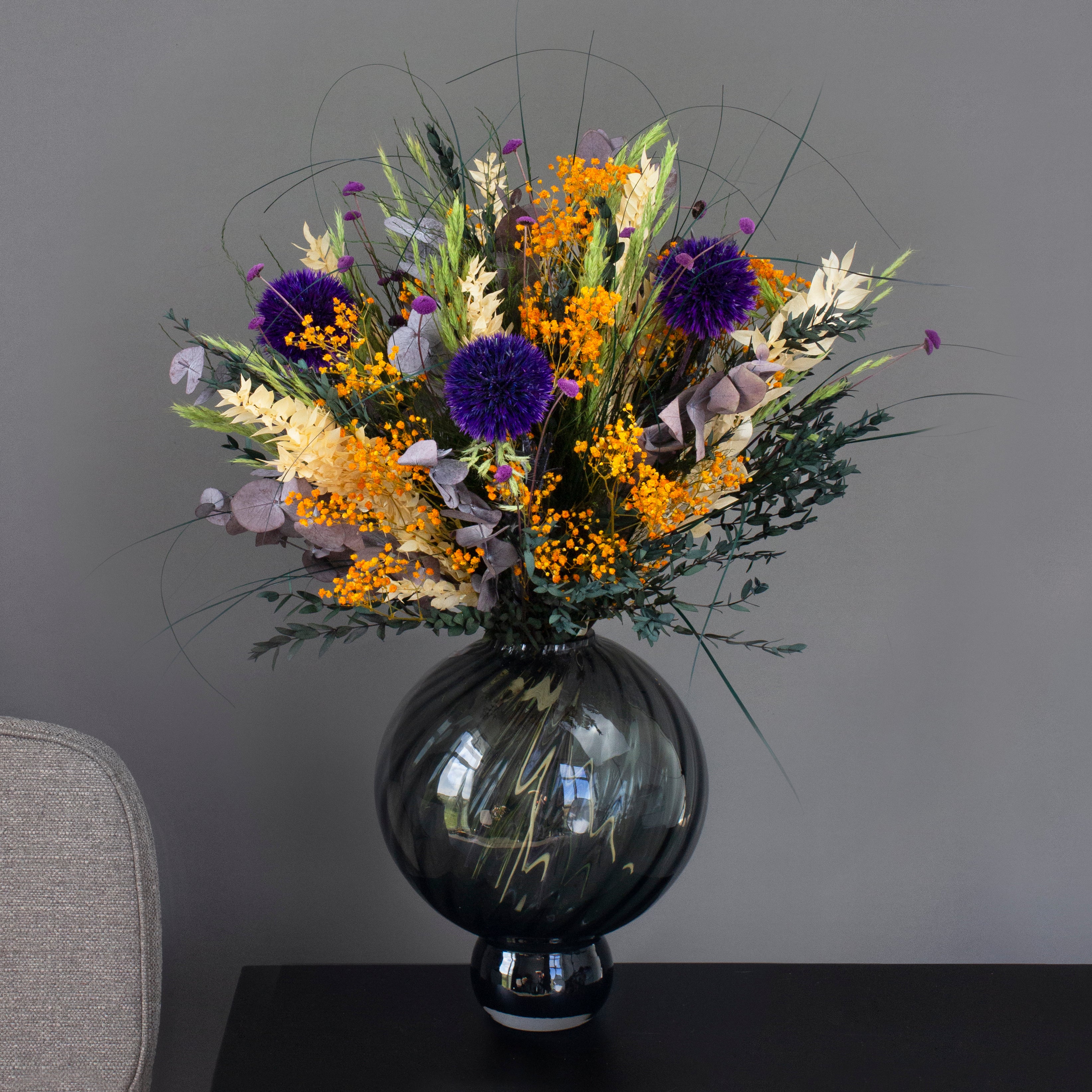 Gute Energie💐 Langlebiger orange & lila Blumenstrauß